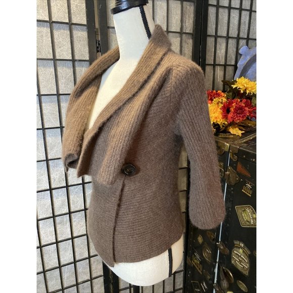 - Grainne & Co New York Brown 100% Cashmere Wrap Sweater - Size 1 (Small) - Picture 2 of 9